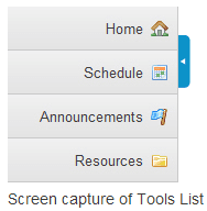 The List of Tools for the Current Site