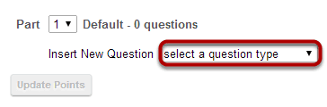 Select Fill in the Blank from drop-down menu.