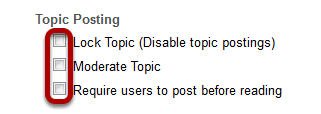 Select from topic posting options.