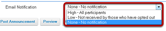 Notify participants of announcement by email. (Optional)