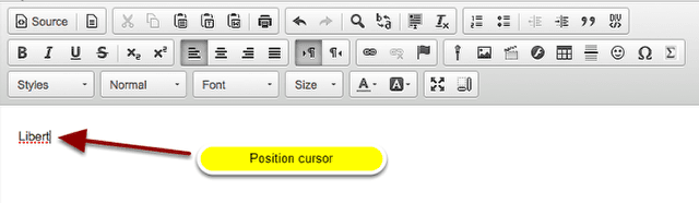 Position the cursor.