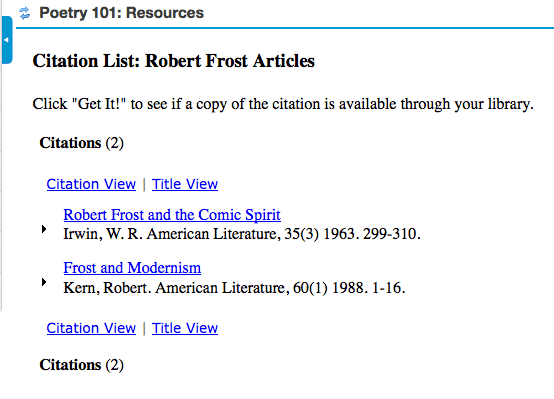 Click on the citation list name.