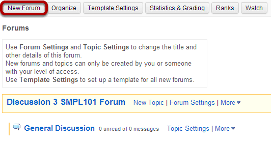 Click New Forum.
