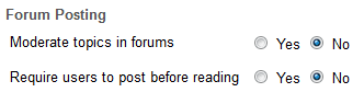 Choose Forum Posting settings.