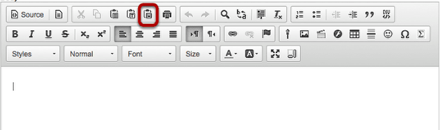 In the Rich Text Editor, click the Paste From Word icon.