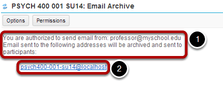 Locate email address for sending messages to the archive.