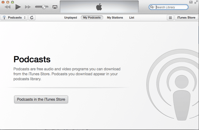 Open your preferred podcatcher application (e.g. iTunes).