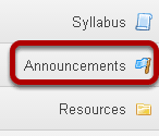 To access this tool, select Announcements from the Tool Menu in your site.