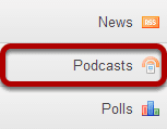 To access this tool, select Podcasts from the Tool Menu in your site.